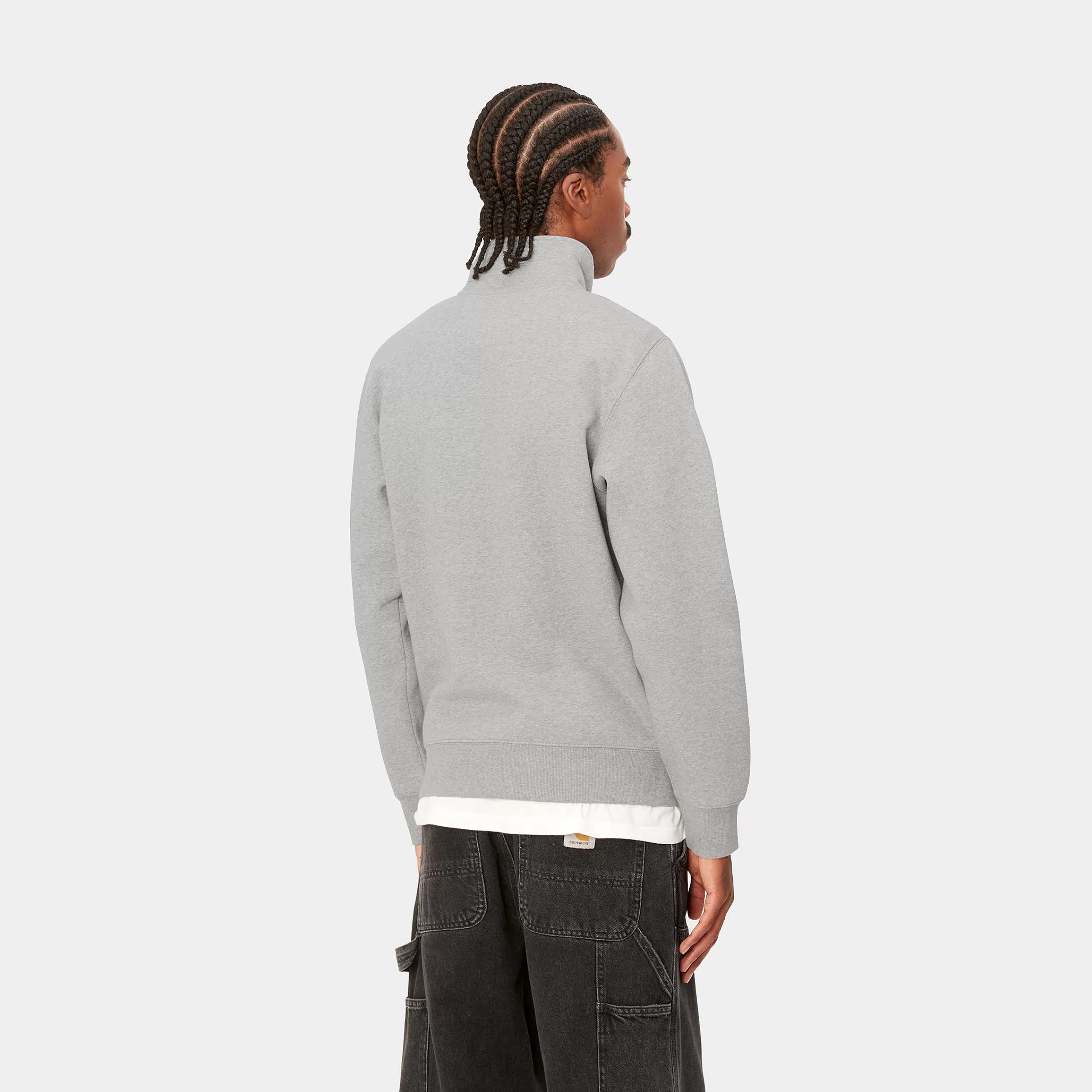 Flash Sale Carhartt WIP Chase Neck Zip Sweatshirt Grey Heather / Gold