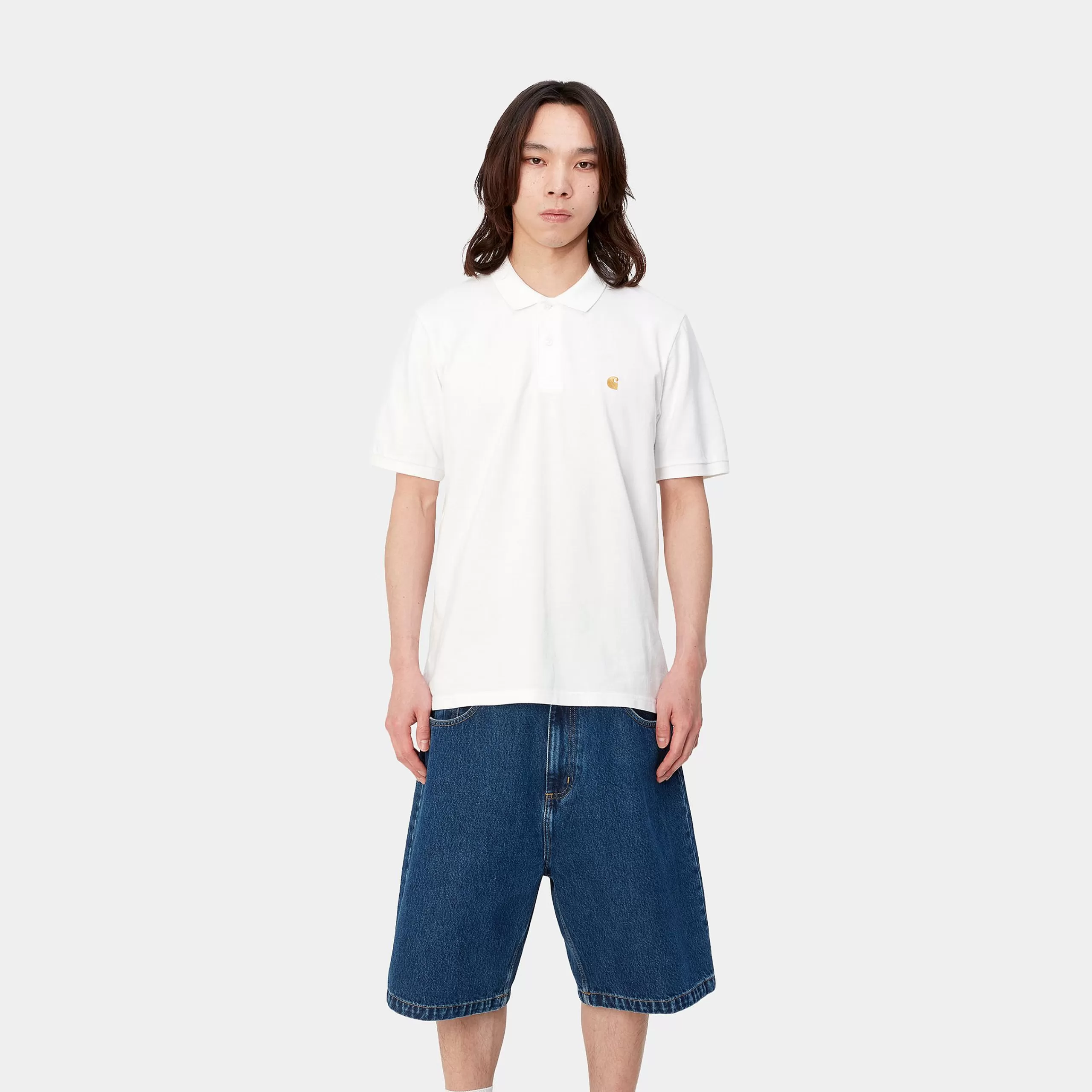 Store Carhartt WIP S/S Chase Pique Polo White / Gold